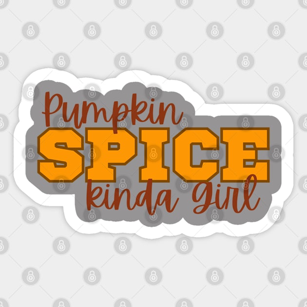 Pumpkin spice girl collegiate style Sticker by TeaTimeTs